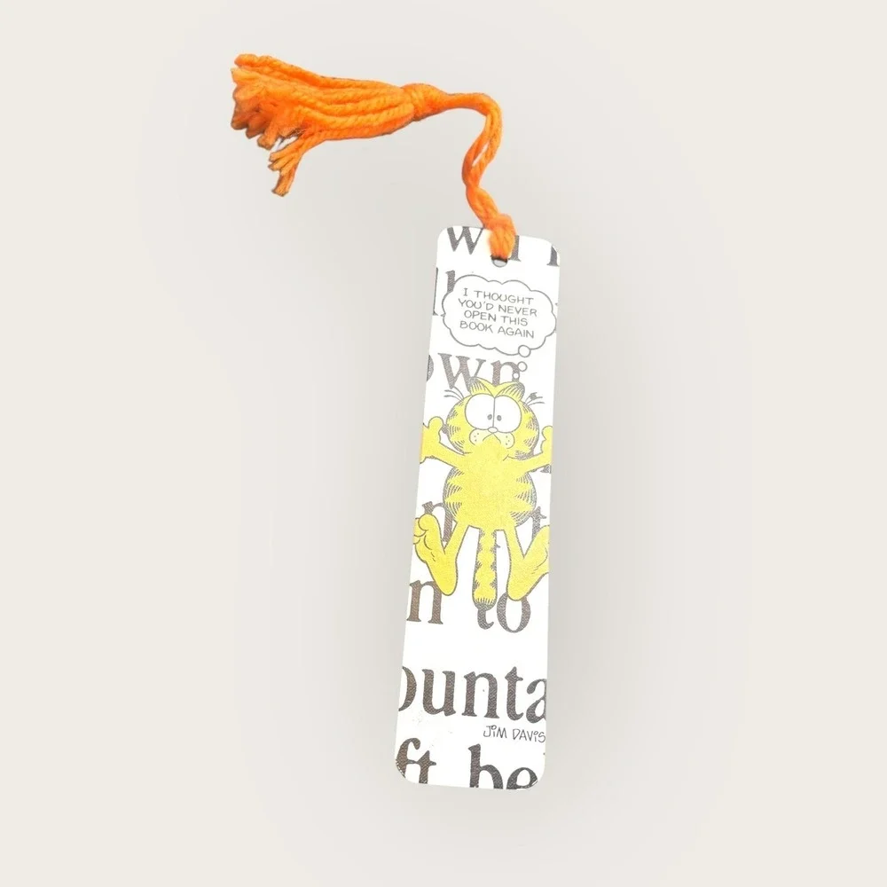 Vintage 1978 Garfield Bookmark Antioch Publishing Company Orange Tassel United
